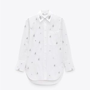 ZARA oversized jewel button down